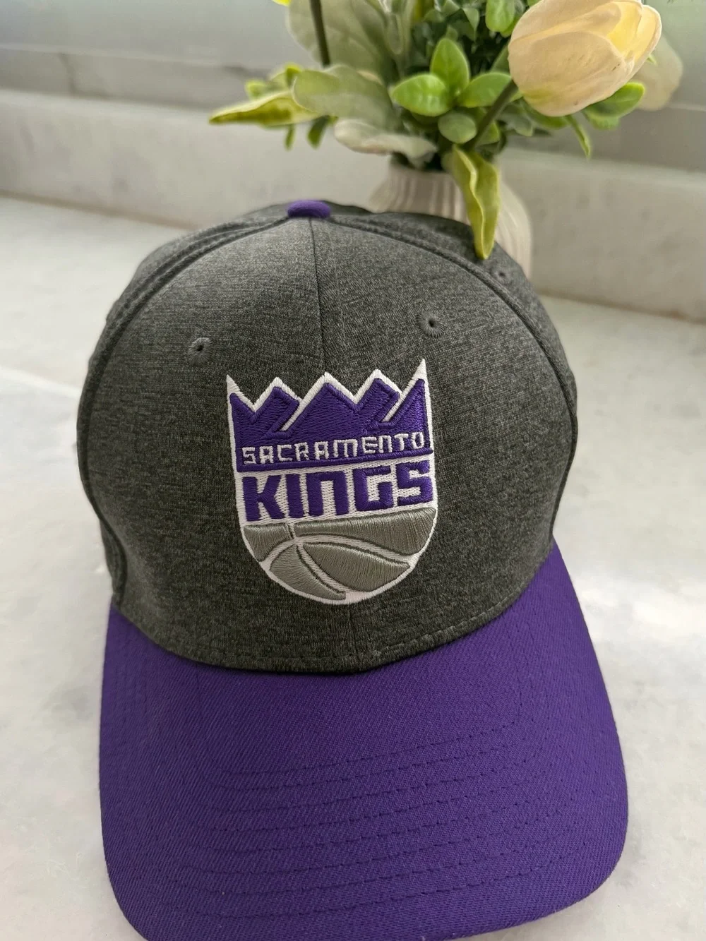 Sacramento Kings New Era 3930 Gray & Purple Fitted Hat M/L
